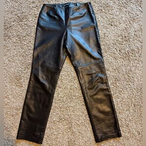 Moda International Genuine Black Leather pants